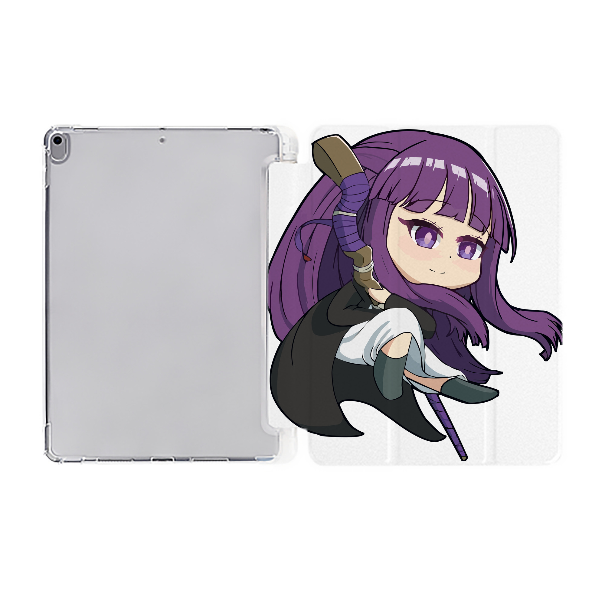 （画像用） 葬送のフリーレン Frieren IPad ケース ペン収納付き 三つ折りスタンド PUレザー×シリコン 対応機種9.5/10.5/10.9インチ